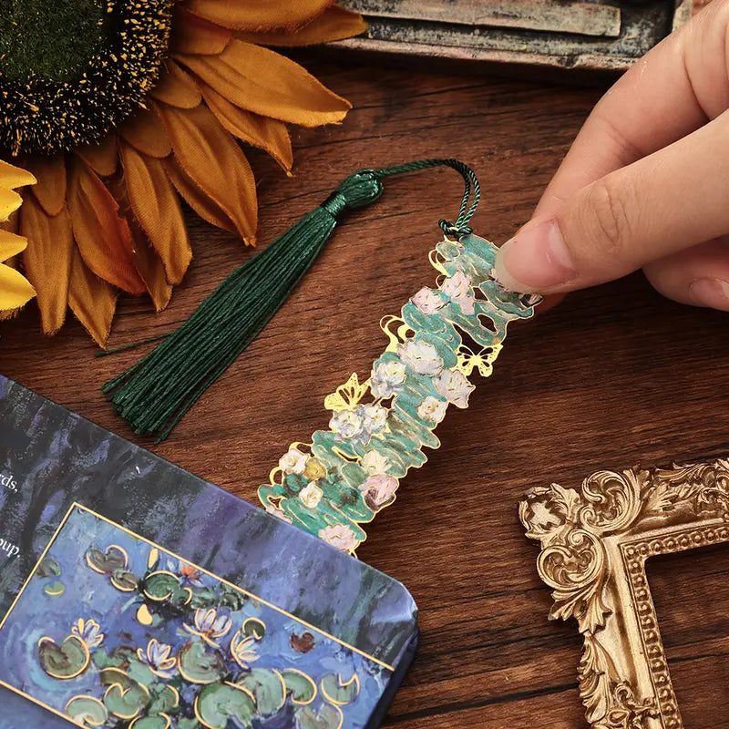 Vintage Art Metal Tassel Bookmarks