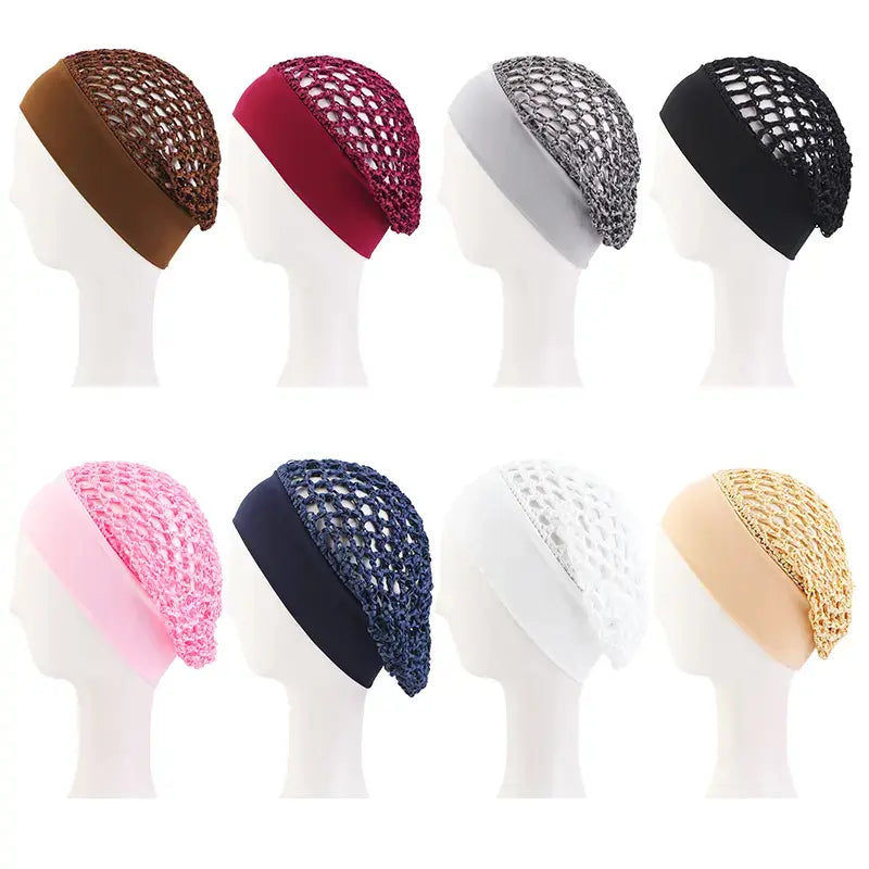 3-Pack Stretchy Wide-Edge Hair Bonnets for Sleeping