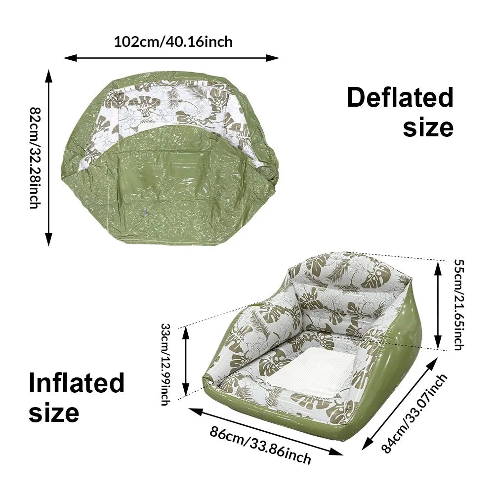 Tropical Inflatable Pool Float Chair with Cup Holder