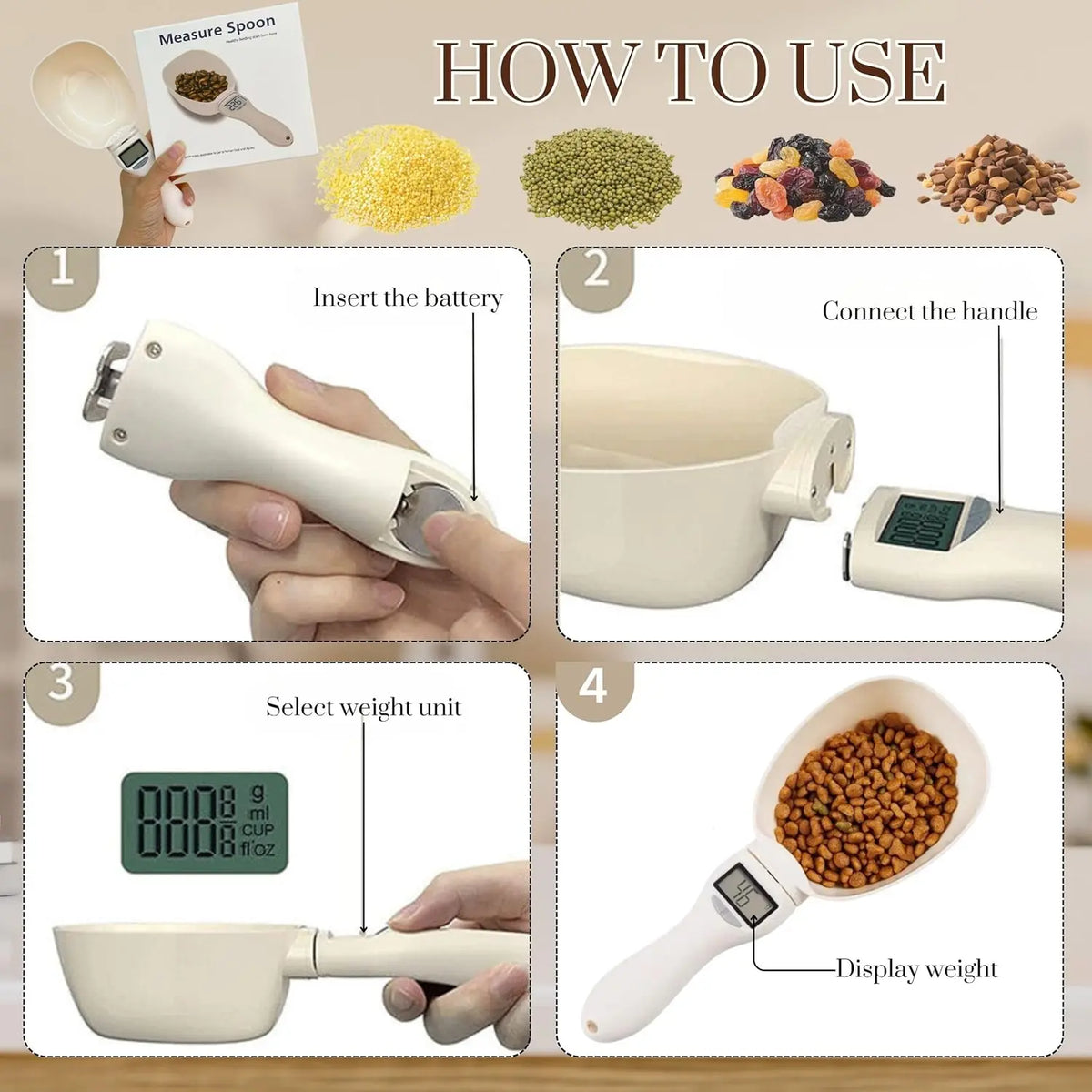 Digital Measuring Scoop Scale for Cooking & Baking