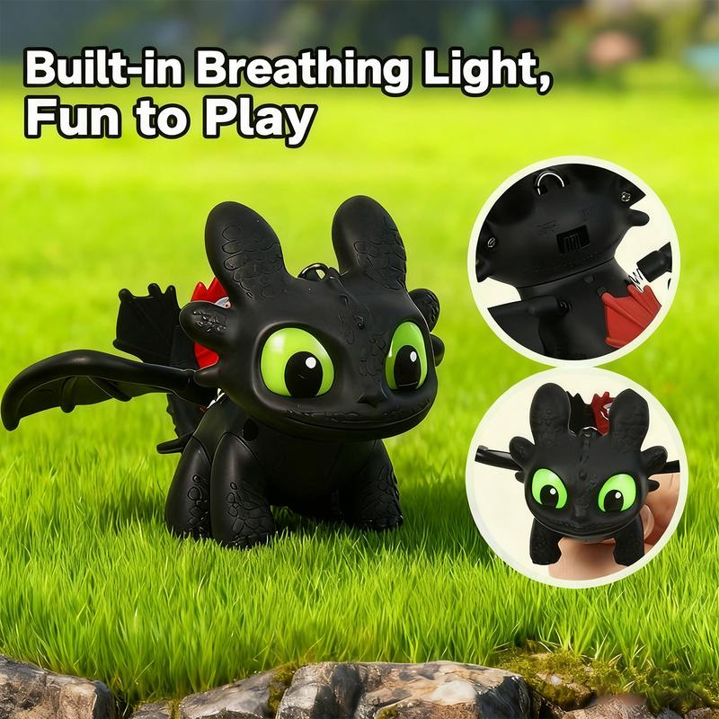 Cute Mini Dragon Keychain with Glowing Eyes & Moving Wings