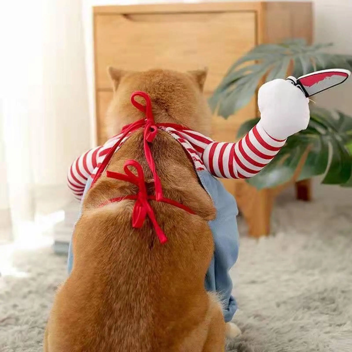 Funny Killer Doll Pet Costume with Wig