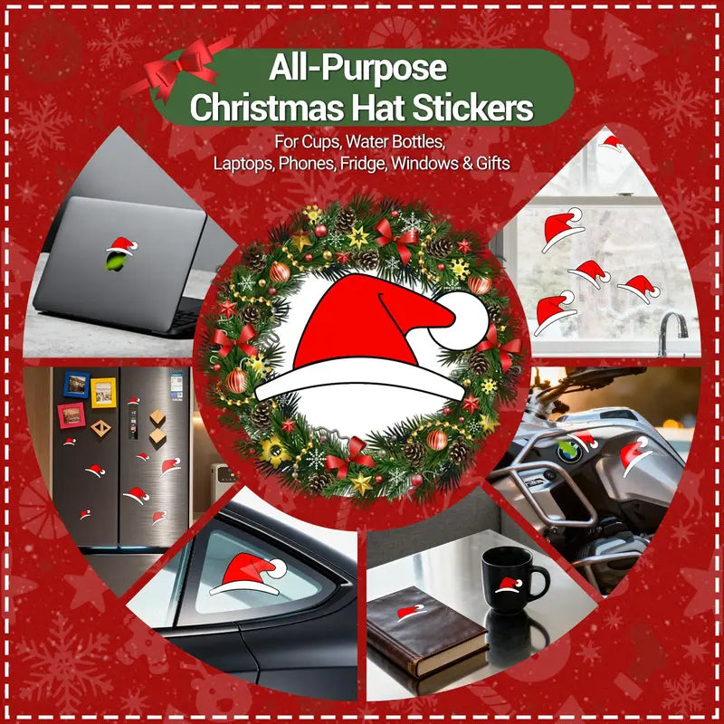 3D Santa Hat Car Emblem Decals