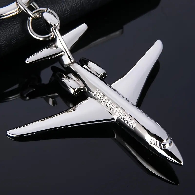 Metal Airplane Keychain – Mini Aircraft Key Ring