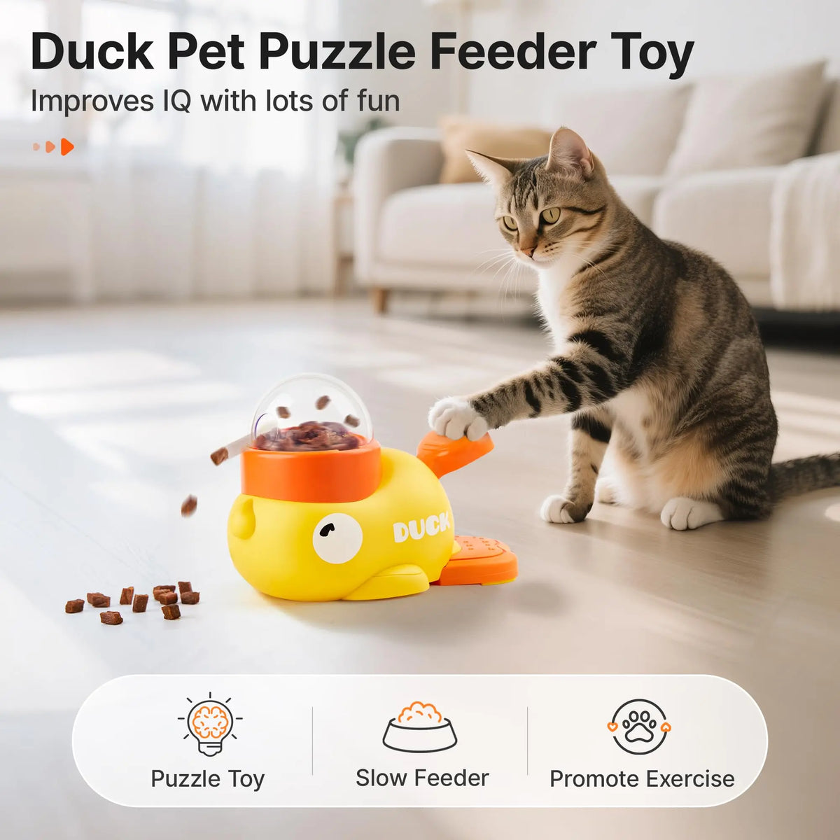 Duck Puzzle Treat Dispenser That Keeps Pets Busy & Happy
