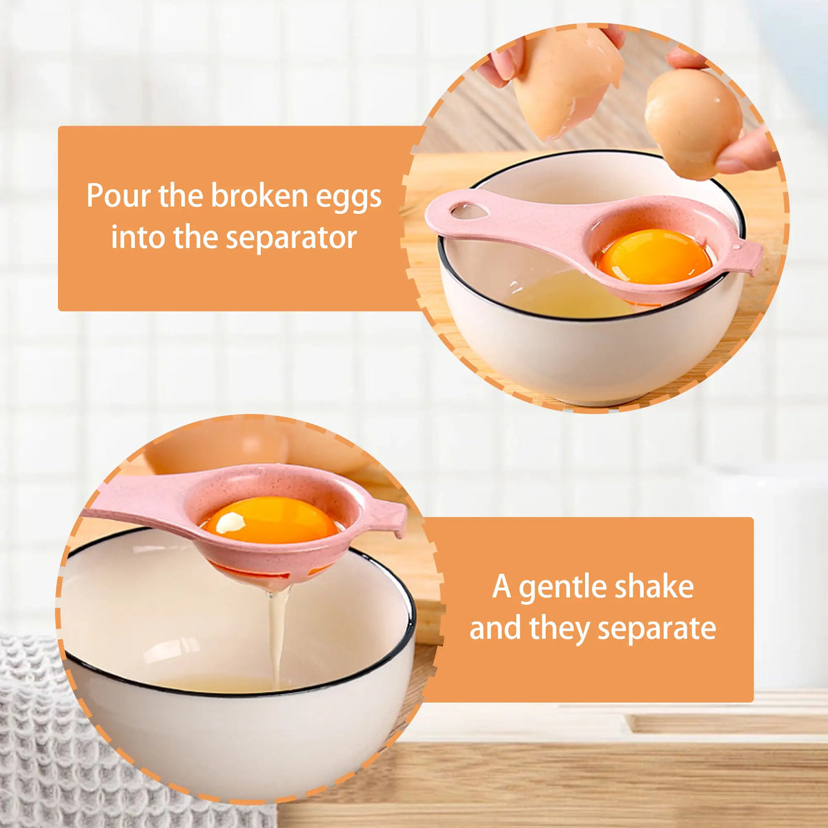 Egg Yolk Separator Set – Easy Egg White Filter