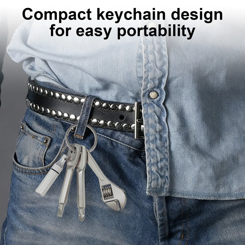 4-in-1 Mini Tool Keychain – Compact EDC Repair Kit
