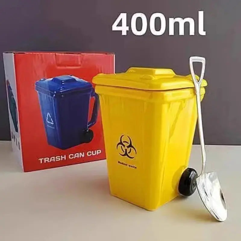 Trash Can Ceramic Mug – Funny Novelty Coffee Cup