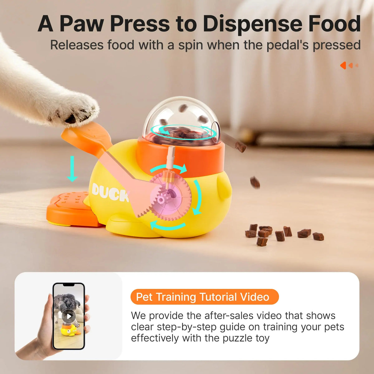 Duck Puzzle Treat Dispenser That Keeps Pets Busy & Happy