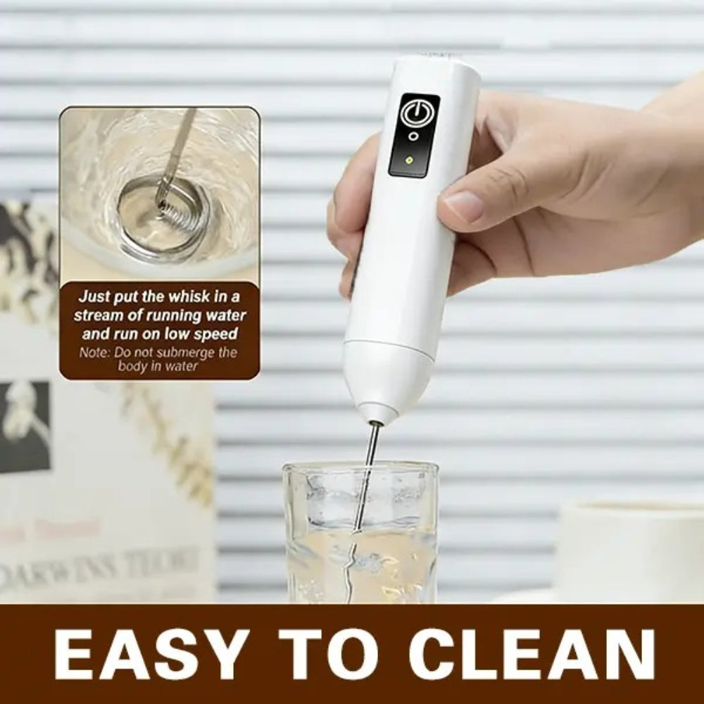 Rechargeable Milk Frother – 3-Speed Handheld Electric Whisk
