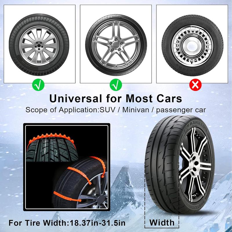 Reusable Emergency Snow Tire Traction Straps