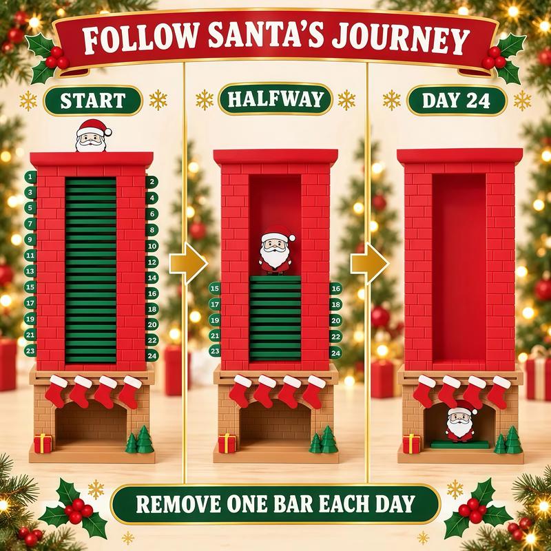 Santa Chimney 24-Day Christmas Countdown Calendar
