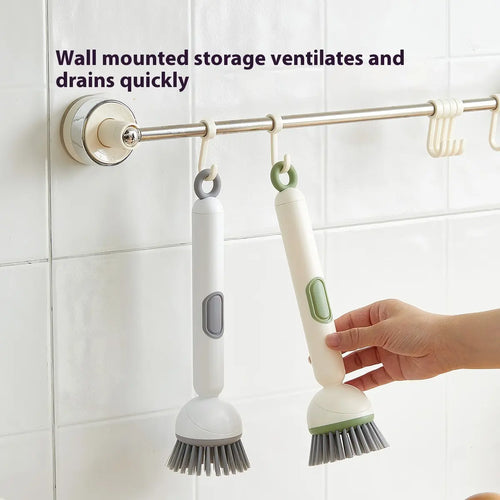 6-in-1 Soap Dispensing Dish Brush – Rotating Kitchen Scrub Brush