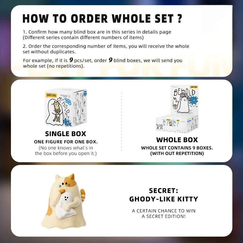 Cute Ghost & Cat Blind Box – Kawaii Collectible Figurine