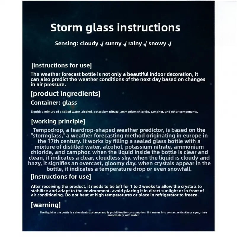 Magic Cat Storm Glass – Crystal Weather Predictor with Gift Box