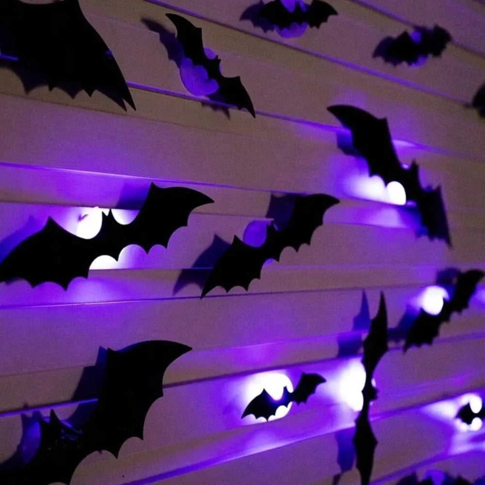 3D LED Halloween Bat Wall Decorations – Spooky Light-Up Decor