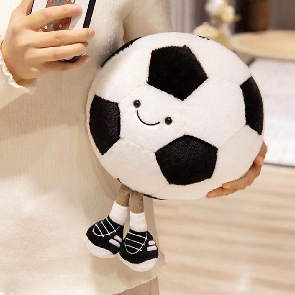 Cute Football Plush Toy – Soft Stuffed Soccer Ball Pillow for Kids & Fans