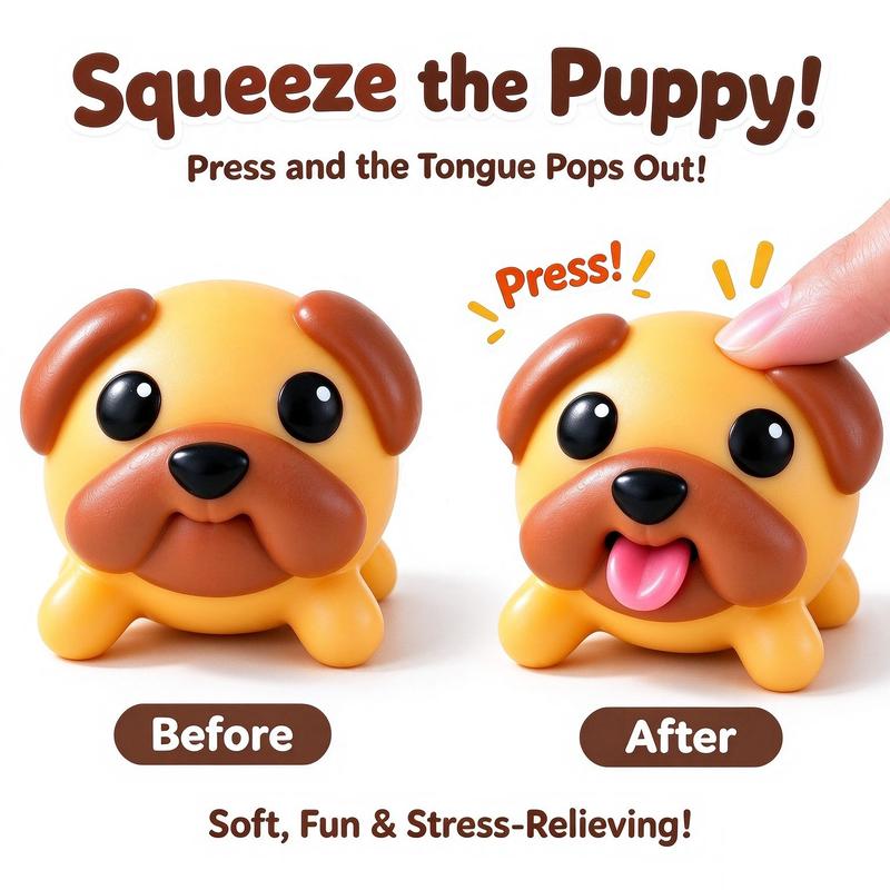 Funny Tongue-Popping Pug Squeeze Toy