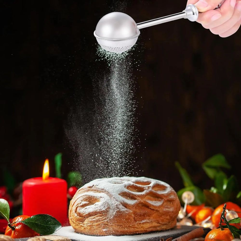 Stainless Steel Flour & Sugar Duster – Long Handle Baking Sifter