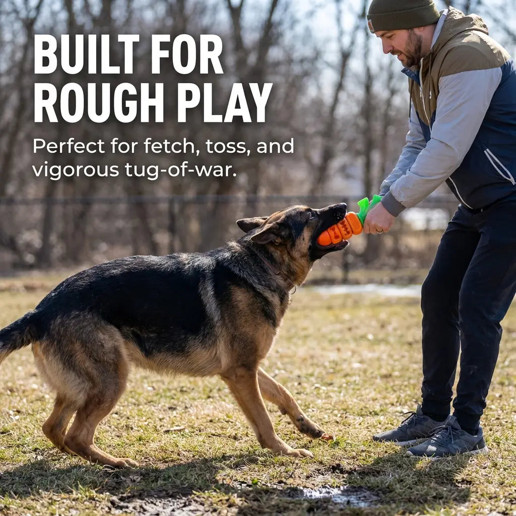 Carrot Dog Chew Toy – Durable Interactive Dental Toy