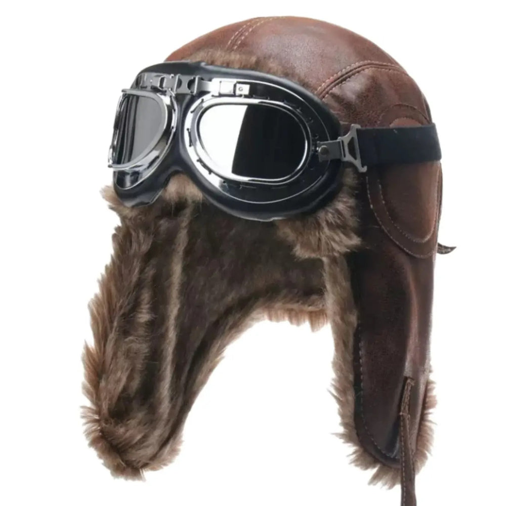 Vintage Aviator Hat with Goggles