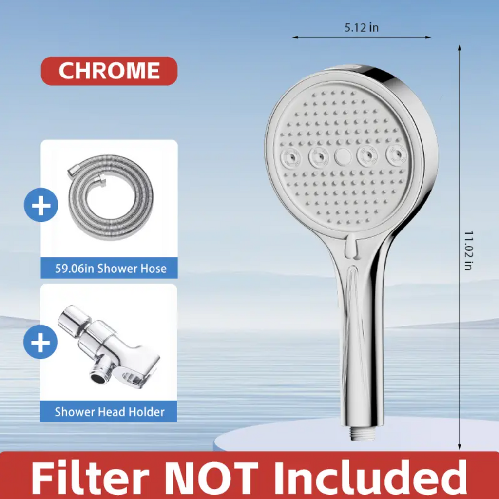 6-Mode High Pressure Shower Head Set with Hose & Holder