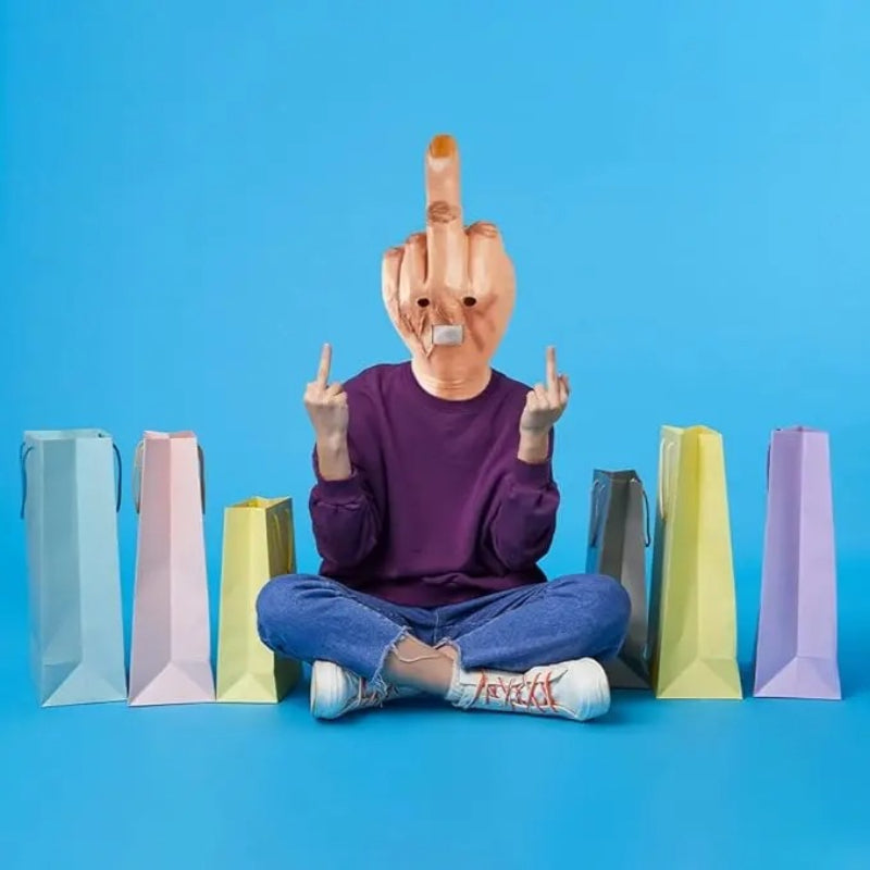 Funny Middle Finger Mask – Adult Halloween Party Costume