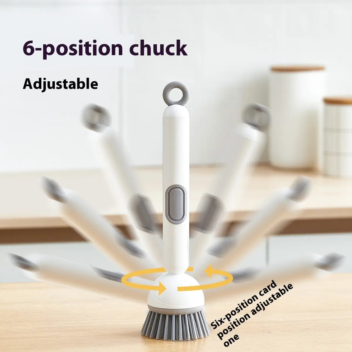6-in-1 Soap Dispensing Dish Brush – Rotating Kitchen Scrub Brush