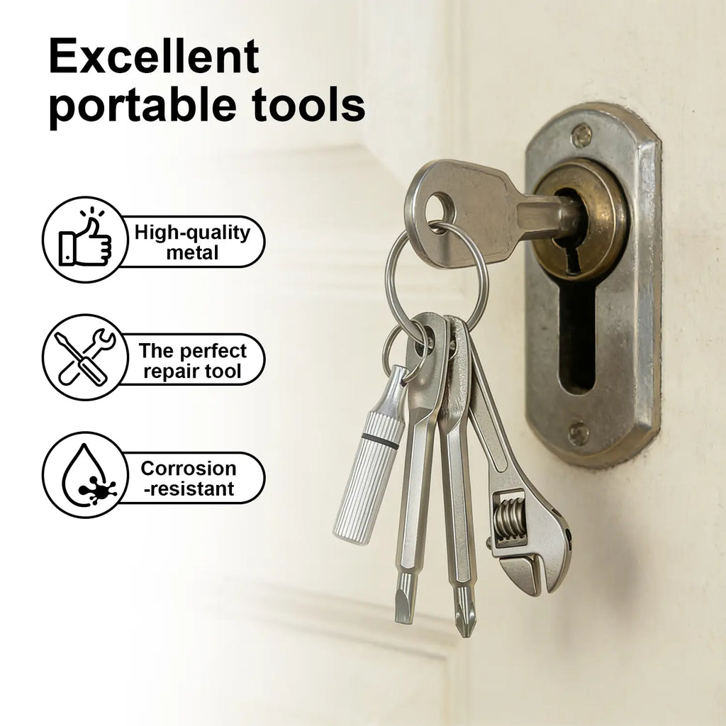 4-in-1 Mini Tool Keychain – Compact EDC Repair Kit