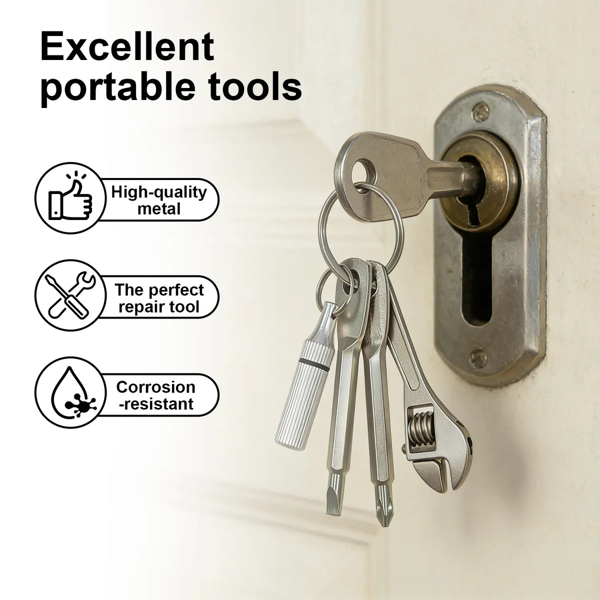 4-in-1 Mini Tool Keychain – Compact EDC Repair Kit