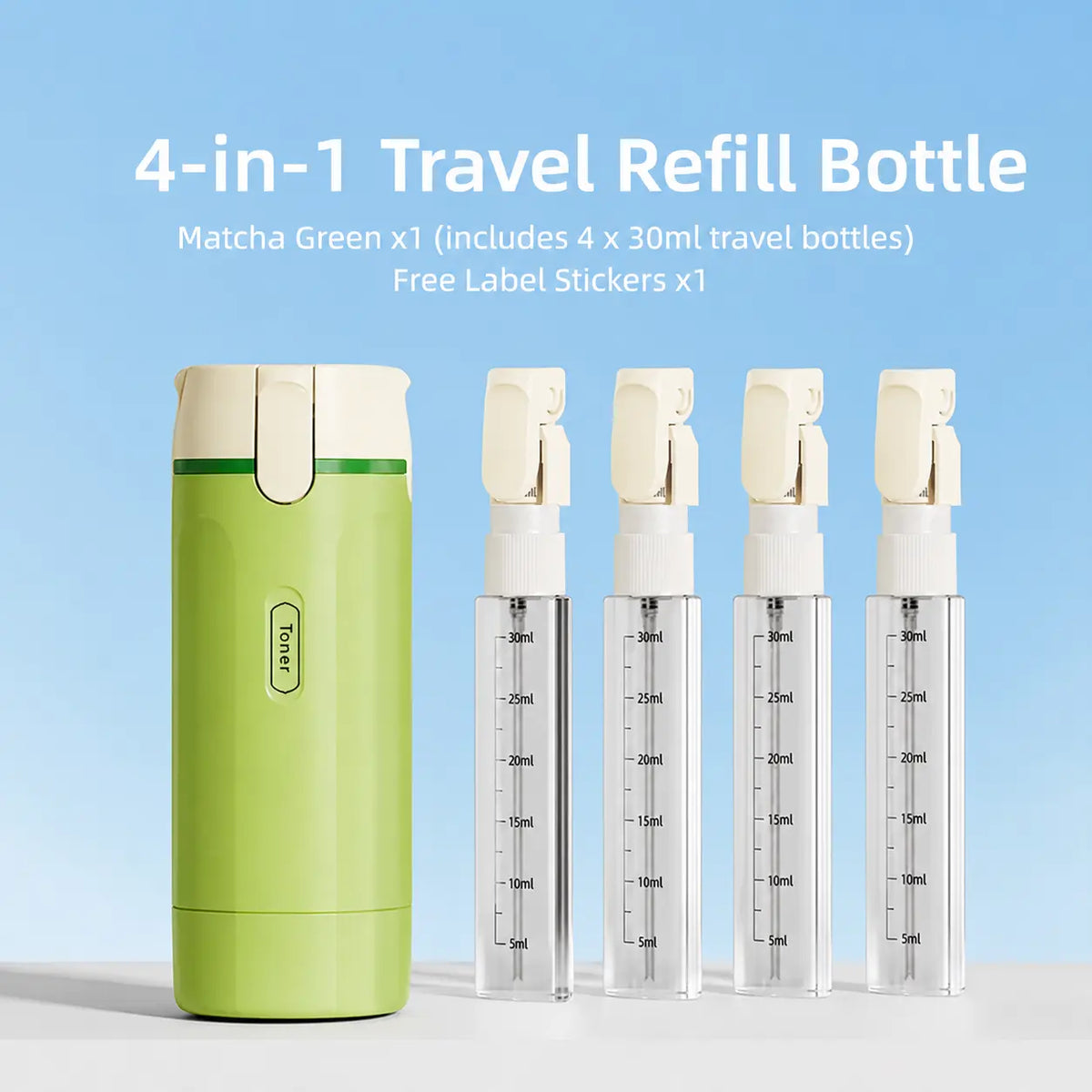 4-in-1 Travel Toiletry Dispenser Bottle – Leakproof Refillable Travel Container