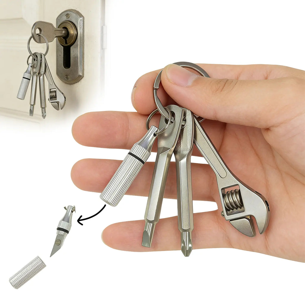 4-in-1 Mini Tool Keychain – Compact EDC Repair Kit