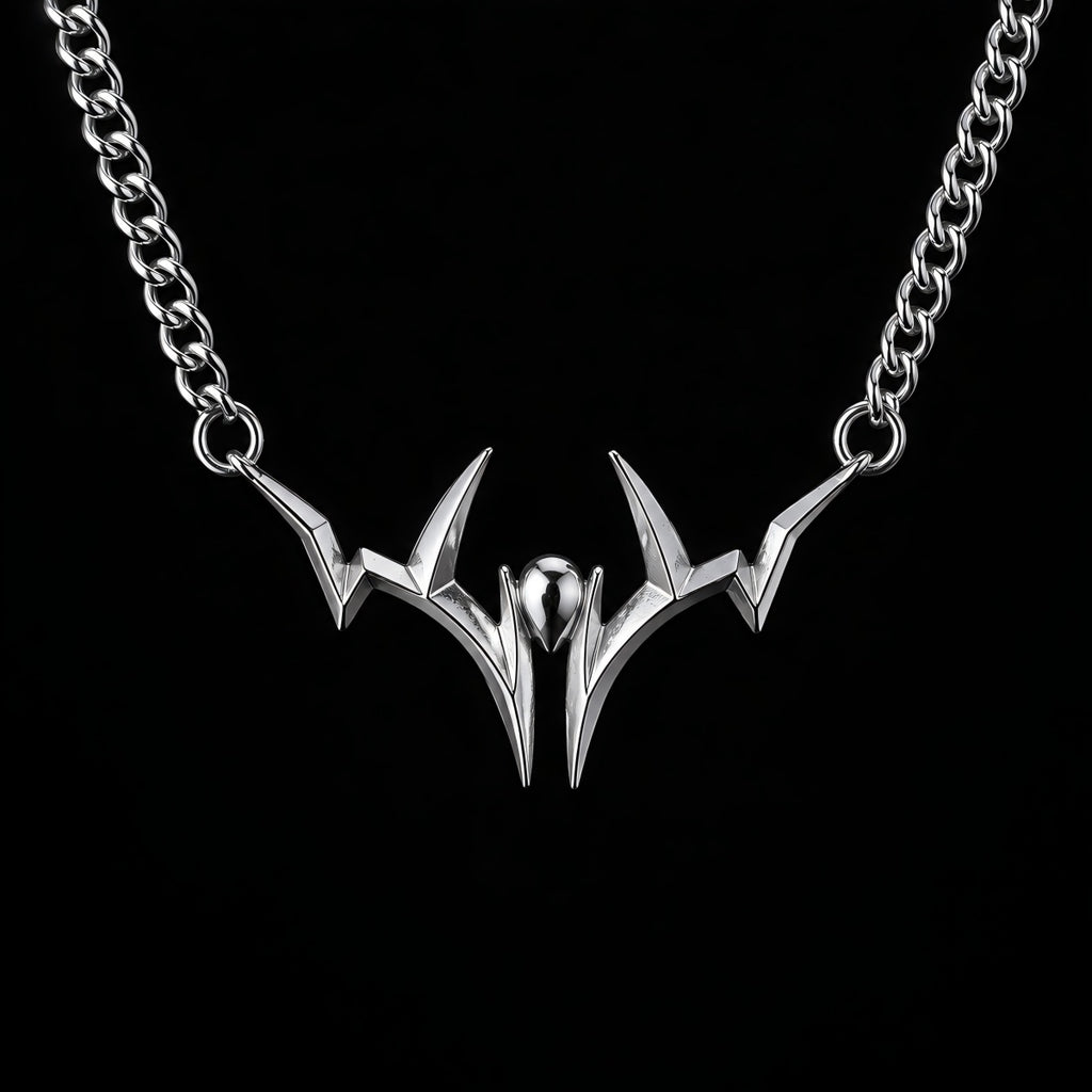 Gothic Mark Pendant Necklace – Titanium Steel Dark Statement Jewelry