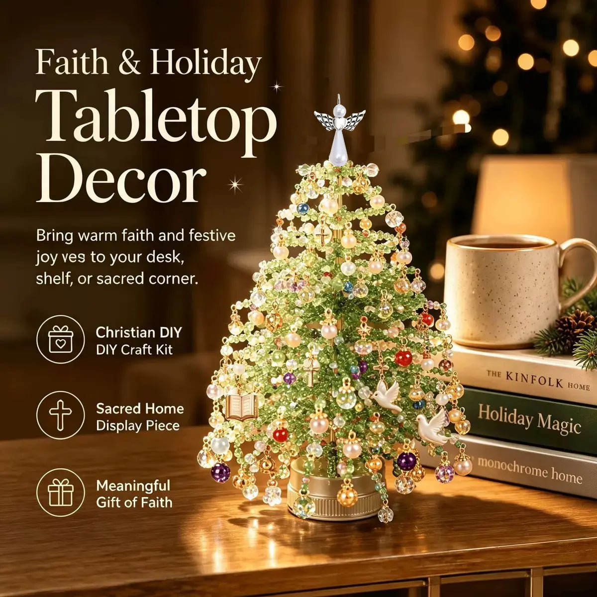 DIY Beaded Christmas Tree Kit – Crystal Holiday Craft Set