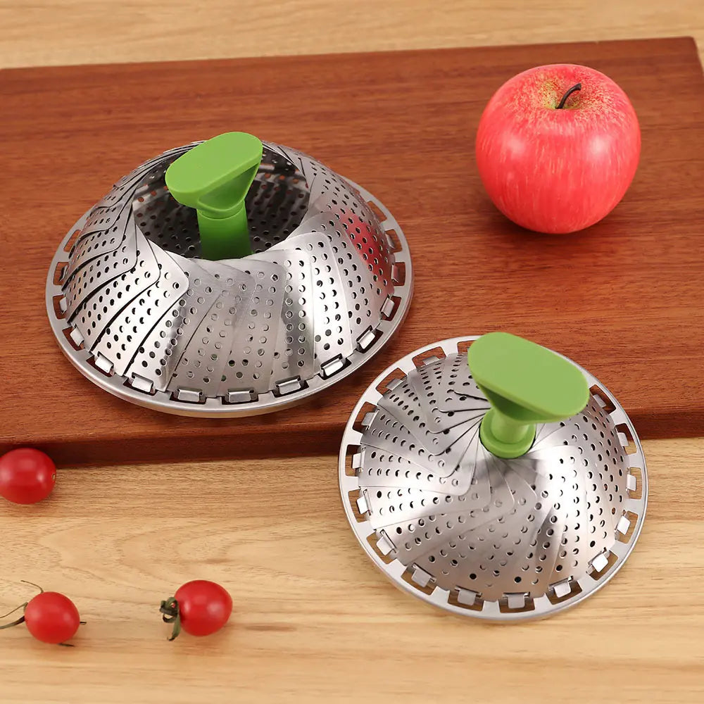 Expandable Stainless Steel Steamer Basket with Handle