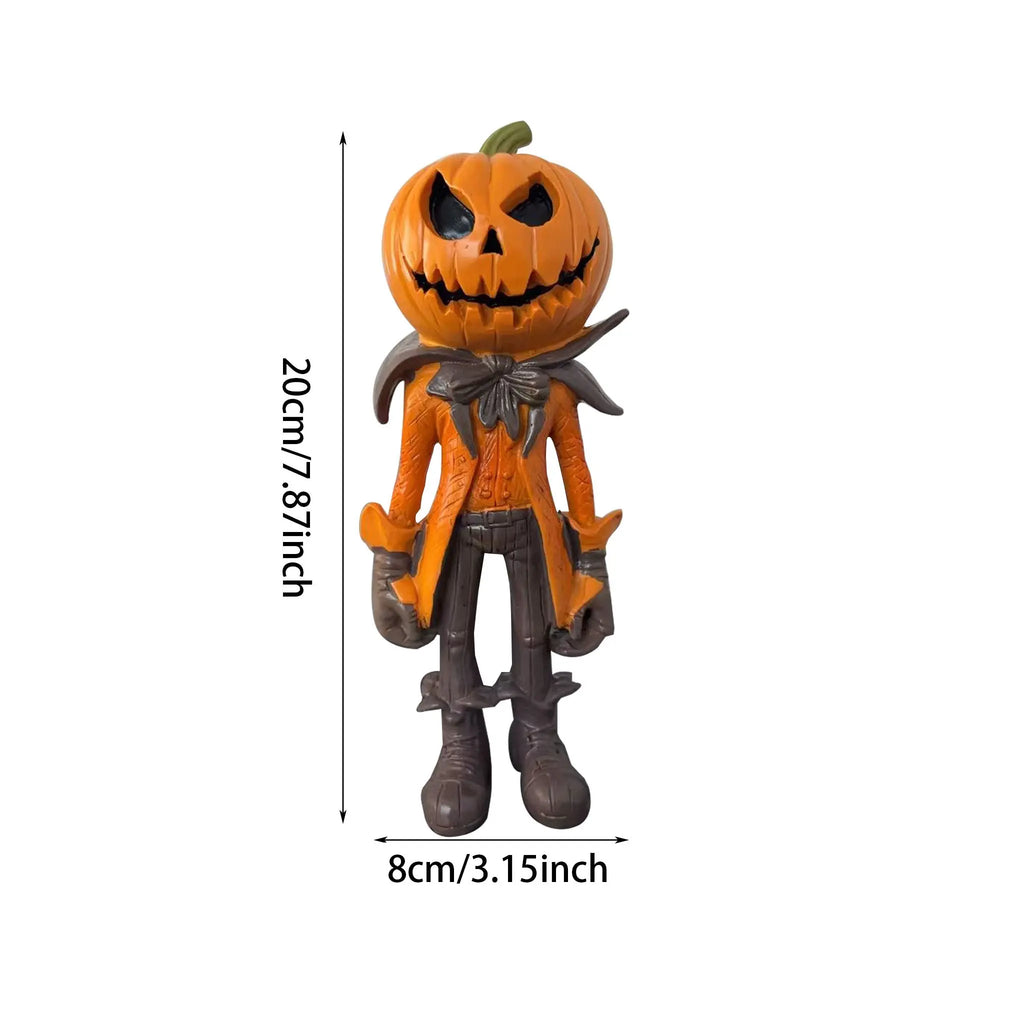 Halloween Pumpkin Man Figurine – Spooky Resin Decor