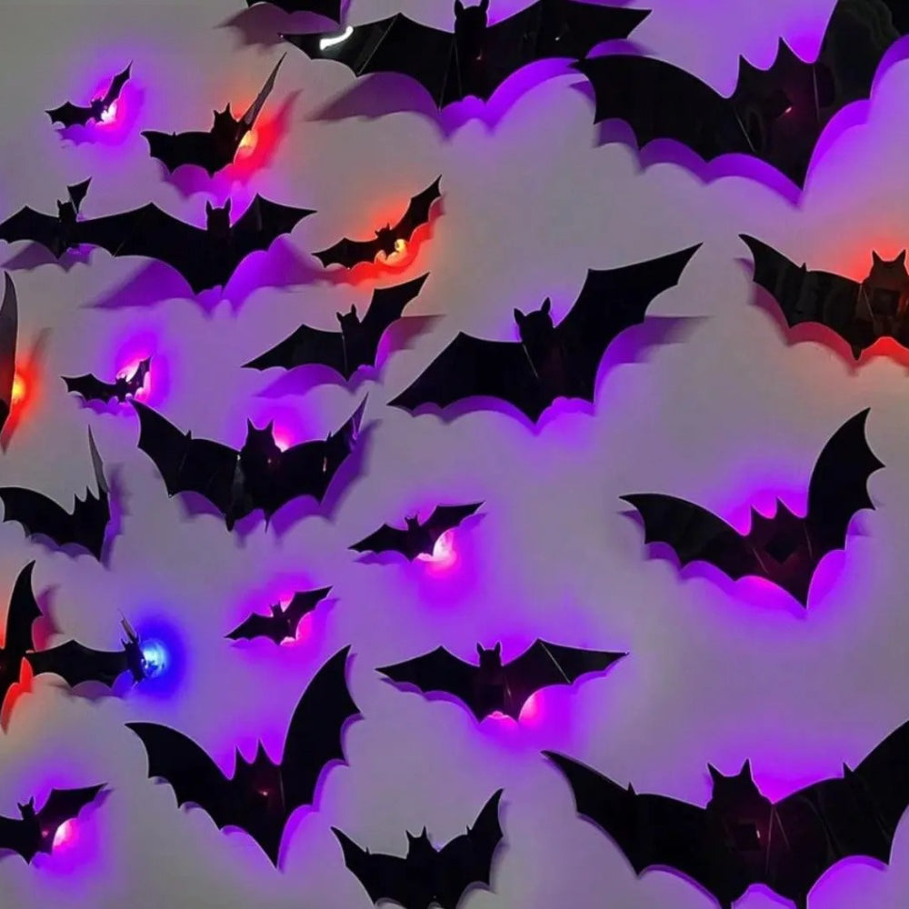 3D LED Halloween Bat Wall Decorations – Spooky Light-Up Decor