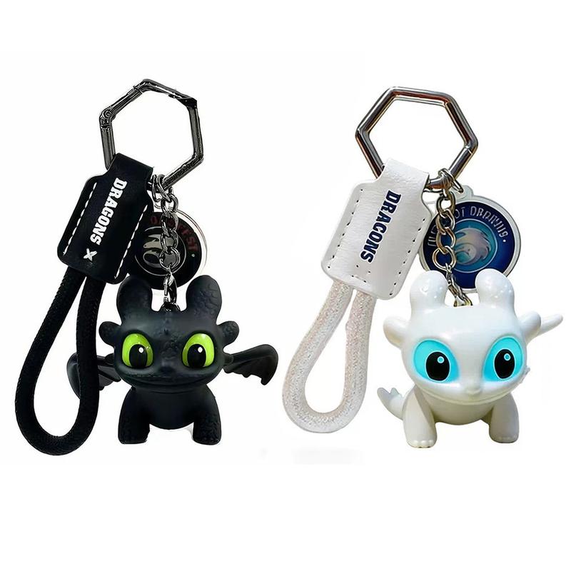 Cute Mini Dragon Keychain with Glowing Eyes & Moving Wings