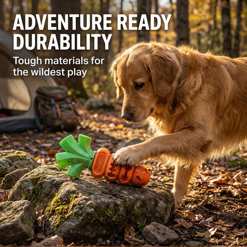 Carrot Dog Chew Toy – Durable Interactive Dental Toy