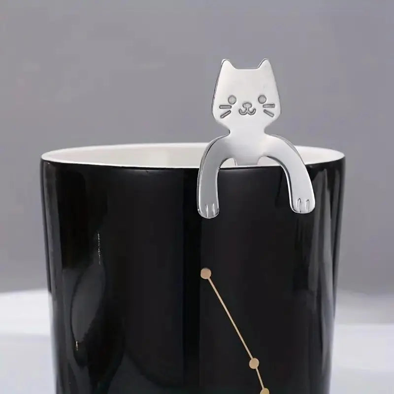Cute Cat Hanging Spoon – Stainless Steel Coffee Spoon