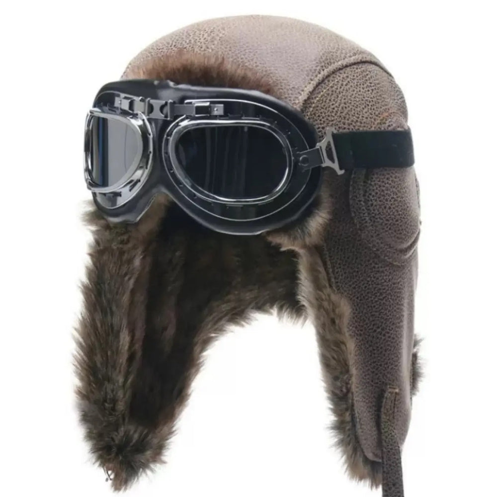 Vintage Aviator Hat with Goggles