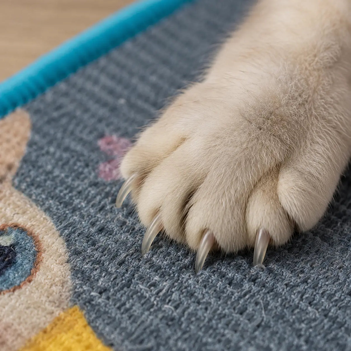 Wall Art Natural Sisal Cat Scratcher Mat with Toy
