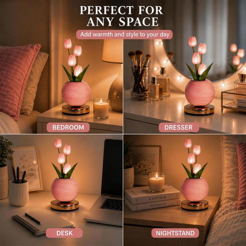 Tulip LED Night Light – 3 Brightness Levels & 3 Light Modes