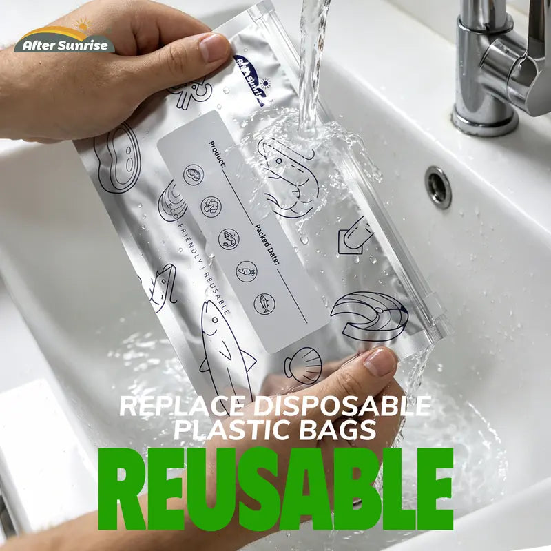 Reusable Freezer Storage Bags – Resealable Food Pouches