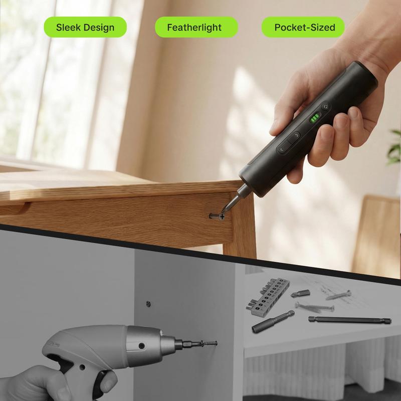 Cordless Electric Screwdriver Set – 3-Speed Adjustable Torque