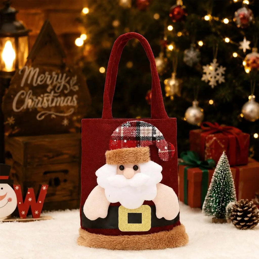 3D Santa Christmas Gift Bag – Reusable Holiday Treat Tote