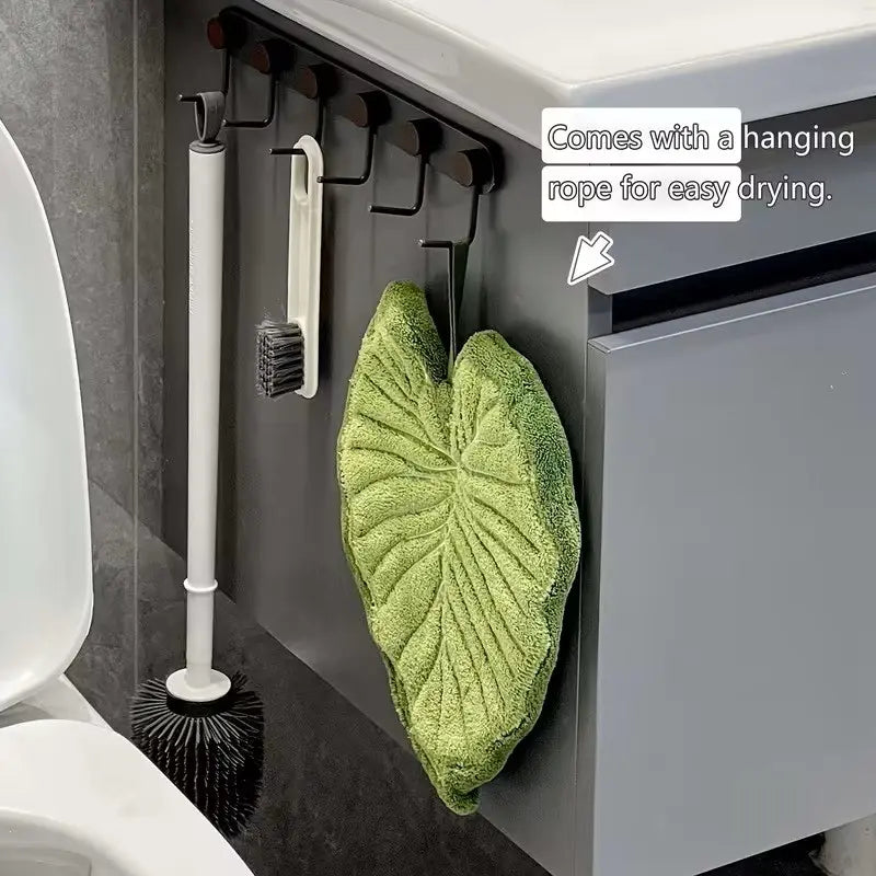 2-Pack Leaf Hand Towels – Ultra Absorbent Hanging Bathroom & Kitchen Towels