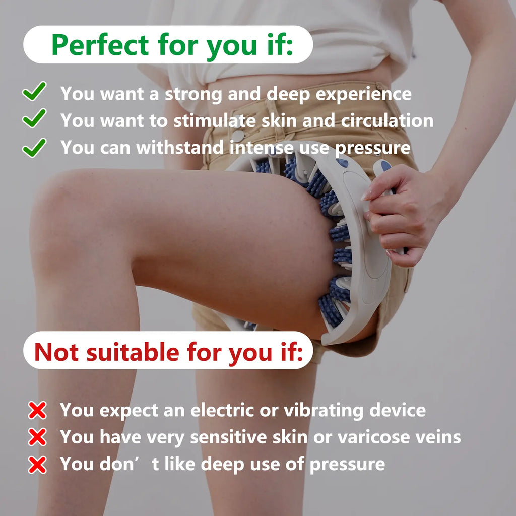 Manual Body Massage Roller – Deep Tissue Roller for Thighs, Calves & Waist