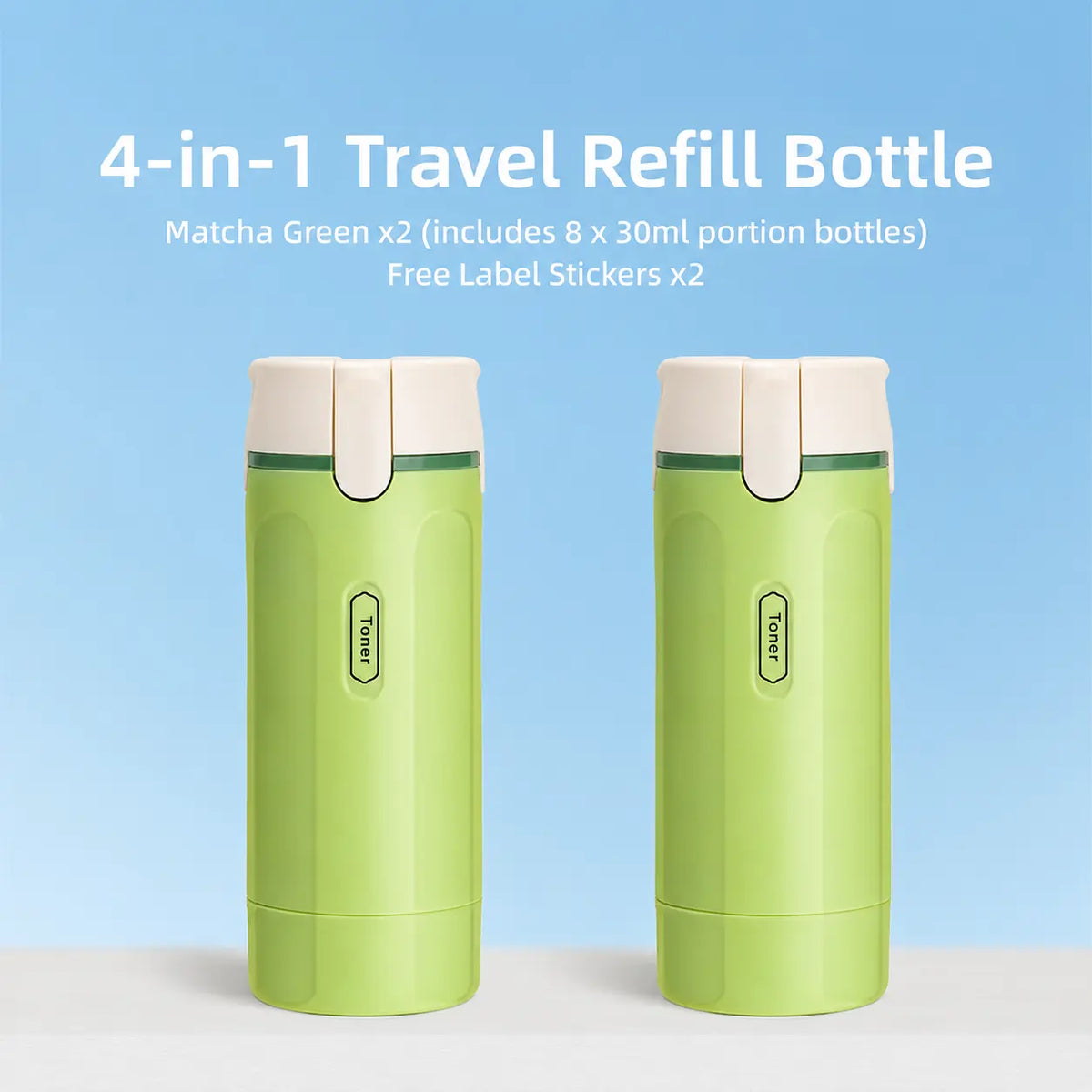 4-in-1 Travel Toiletry Dispenser Bottle – Leakproof Refillable Travel Container