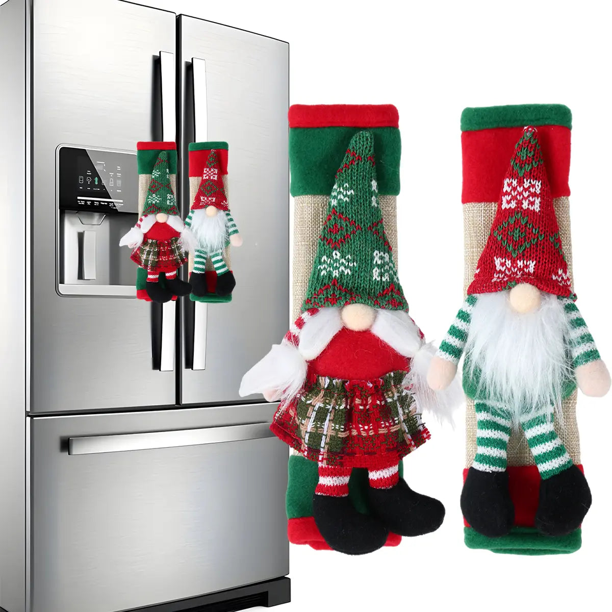 2-Pack Christmas Gnome Refrigerator Handle Covers